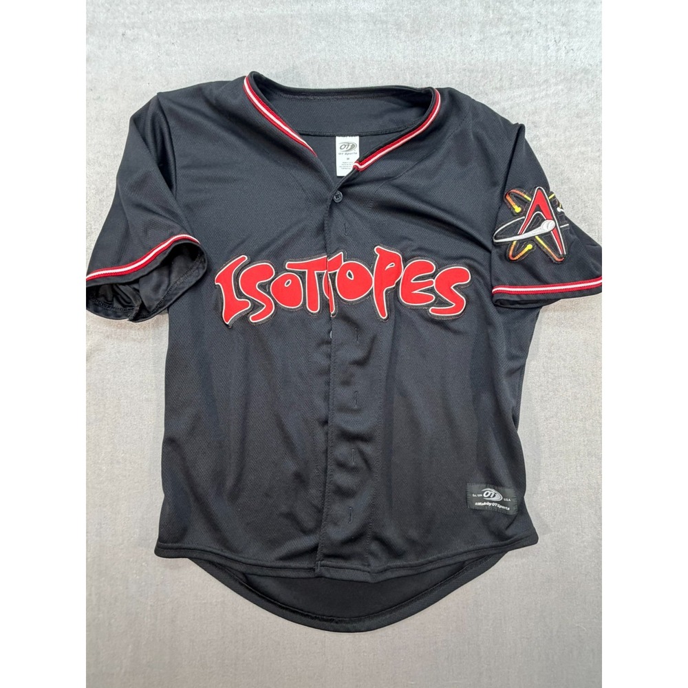 Isotopes Baseball Jersey Black Red Size Medium made in USA OT Sports